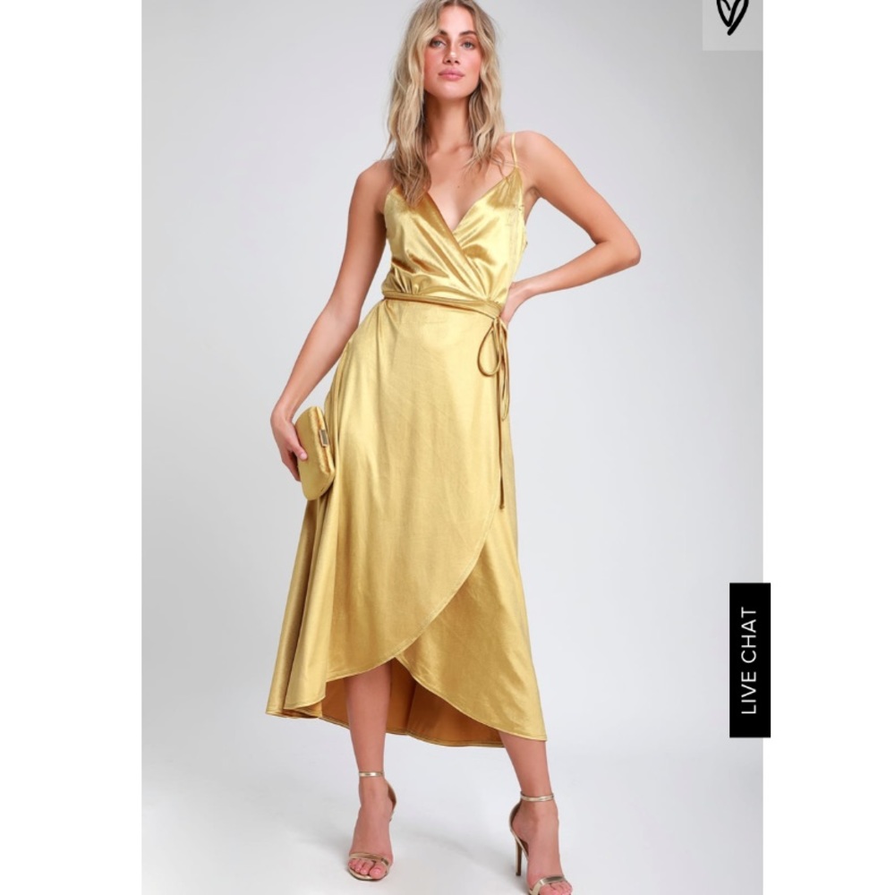 Lulu’s VELVET HIGH-LOW WRAP DRESS